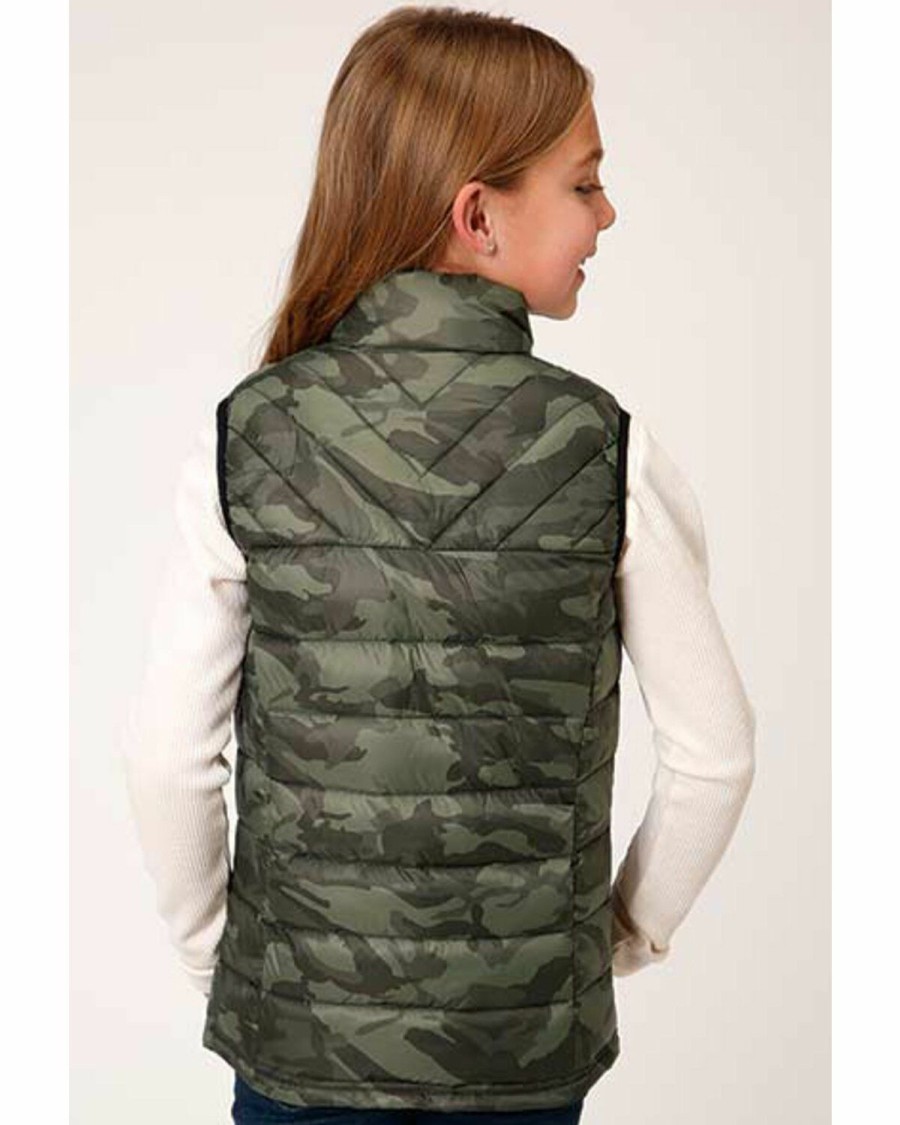 Clothing * | Roper Girls' Lightweight Quilted Camo Puffer Vest Discount