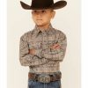 Western Shirt * | Roper Boys' Pyramid Southwestern Print Long Sleeve Snap Western Shirt Online