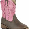 Western Boots * | Roper Toddler Girls' Pink Full-Grain Leather Western Boots Square Toe Outlet