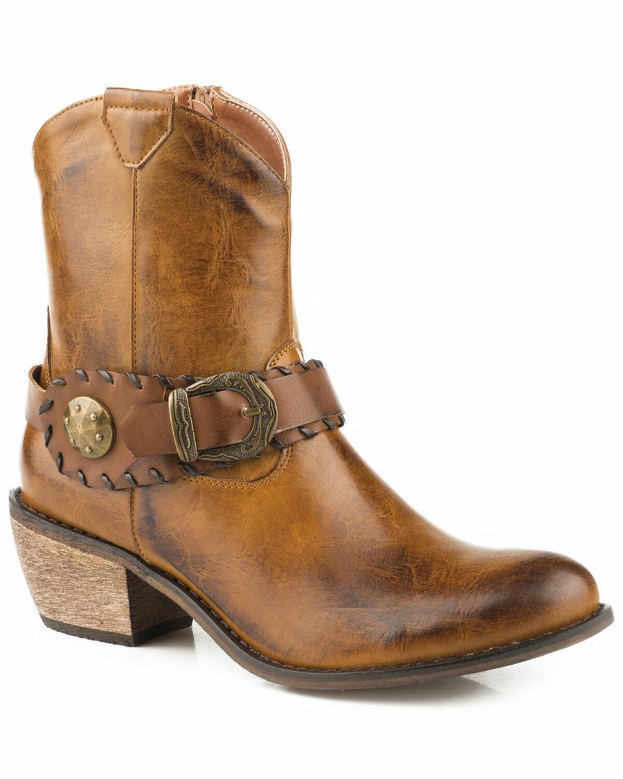 Boots * | Roper Women'S Ankle Harness Western Booties Round Toe Outlet