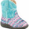 Western Boots * | Roper Infant Girls' Glitter Southwestern Boots Wide Square Toe Limited Edition