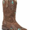 Boots * | Roper Girls' Vintage Crystal Cowgirl Boots Square Toe Outlet