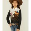 Clothing * | Roper Girls' Retro Border Print Western Rodeo Snap Shirt Discount