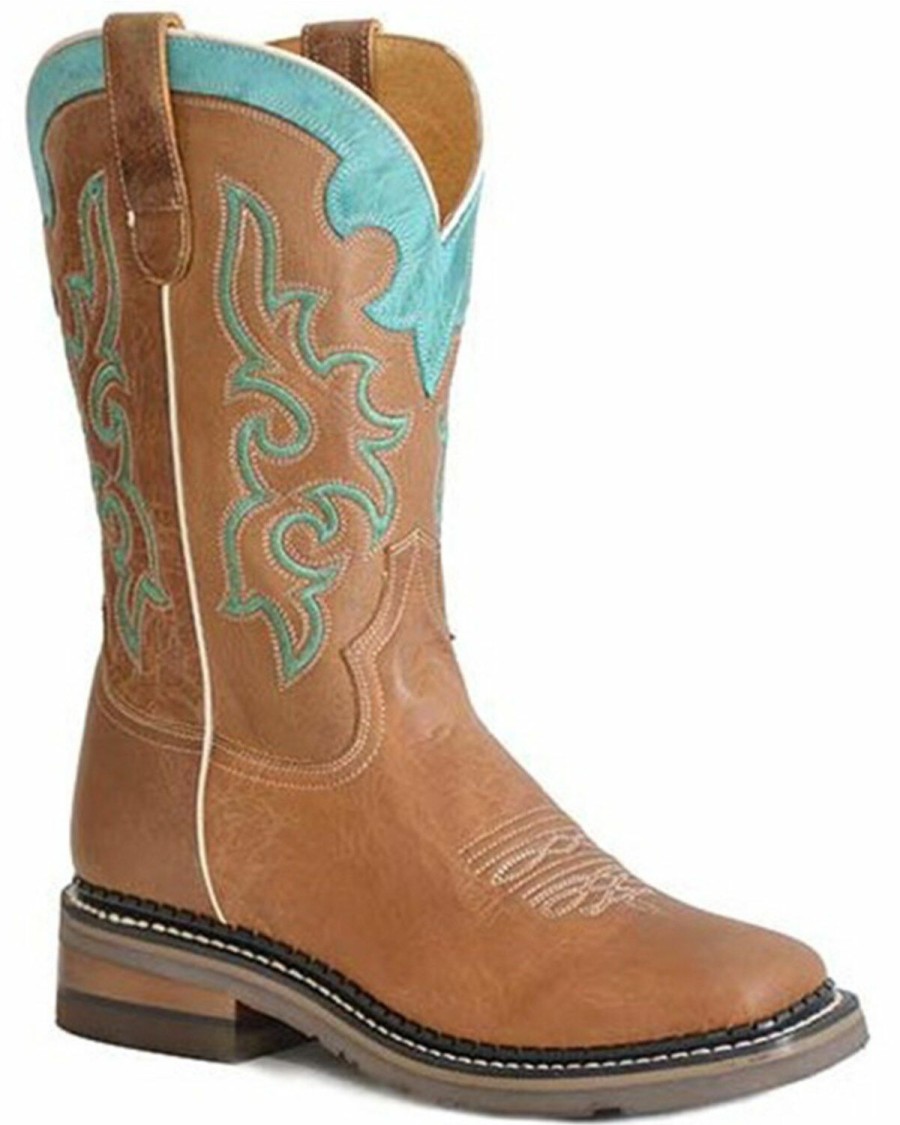 Western Boots * | Roper Women'S Work It Out Embroidered Wide Calf Western Boots Square Toe Limited Edition