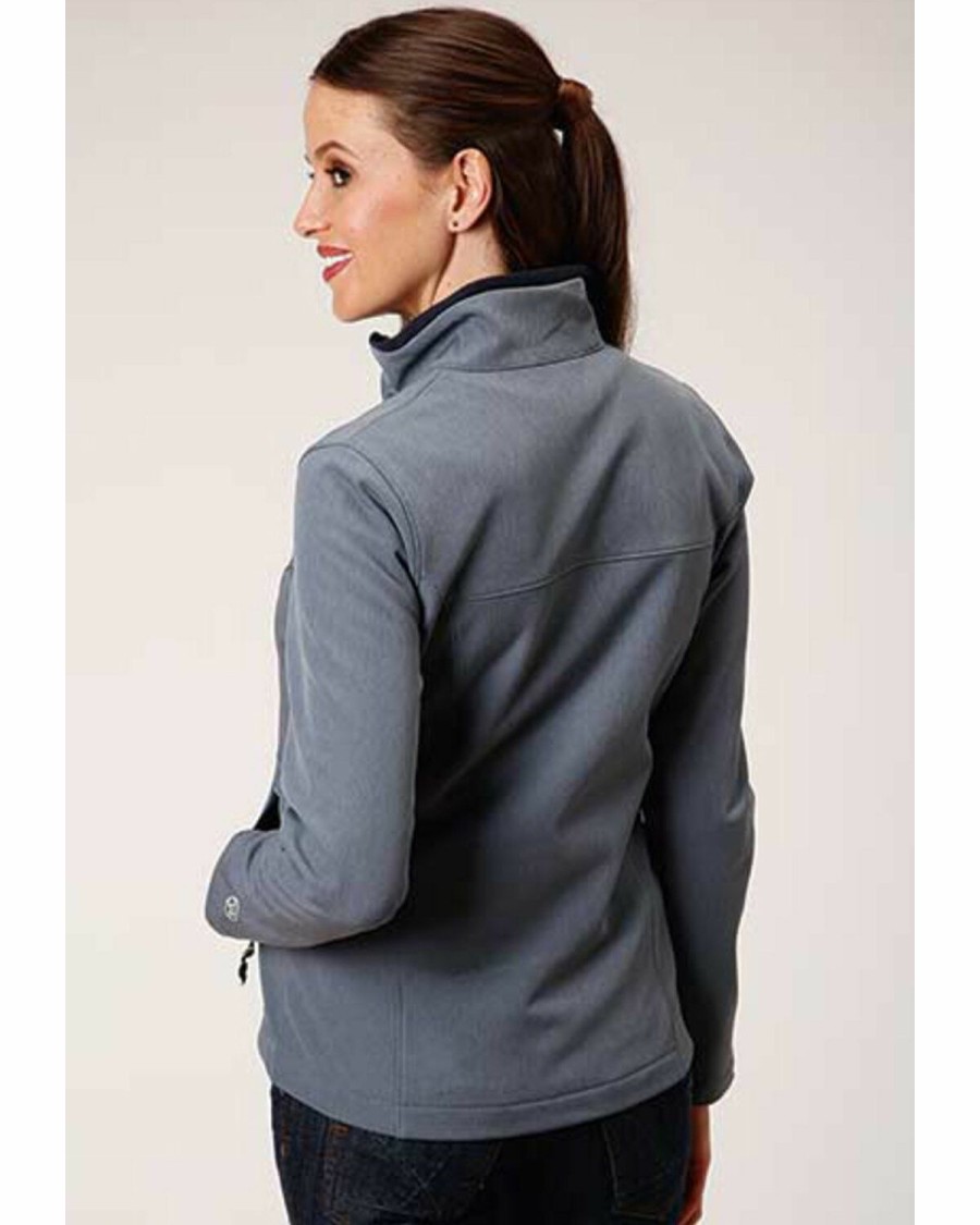 Clothing * | Roper Women'S Blue Heathered Softshell Jacket Discount