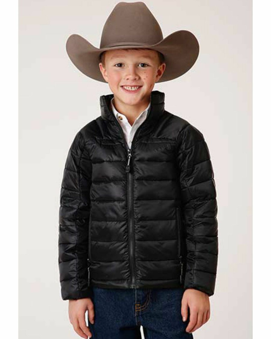 Clothing * | Roper Boys' Black Quilted Puffer Jacket Limited Edition