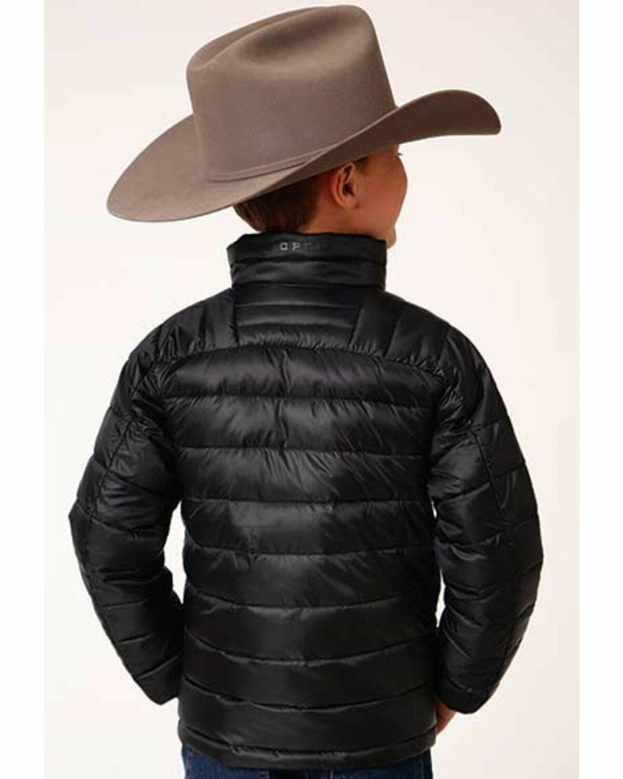 Clothing * | Roper Boys' Black Quilted Puffer Jacket Limited Edition