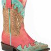 Western Boots * | Roper Girls' Turquoise Wingtip Western Boots Snip Toe Outlet