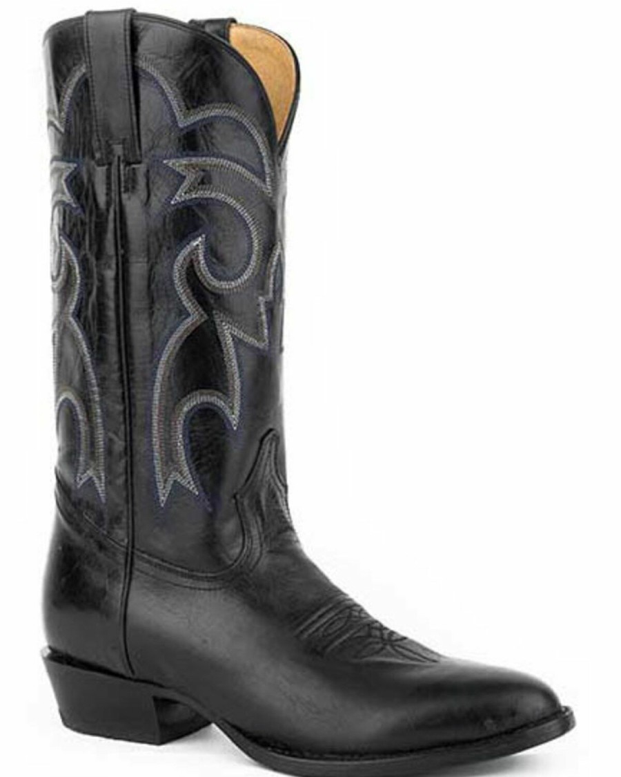 Western Boots * | Roper Men'S Parker Black Western Boots Round Toe Discount