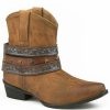 Boots * | Roper Women'S Tumbled Tan Leather Fashion Booties Snip Toe Limited Edition