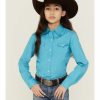 Clothing * | Roper Girls' Amarillo Long Sleeve Western Snap Shirt Discount