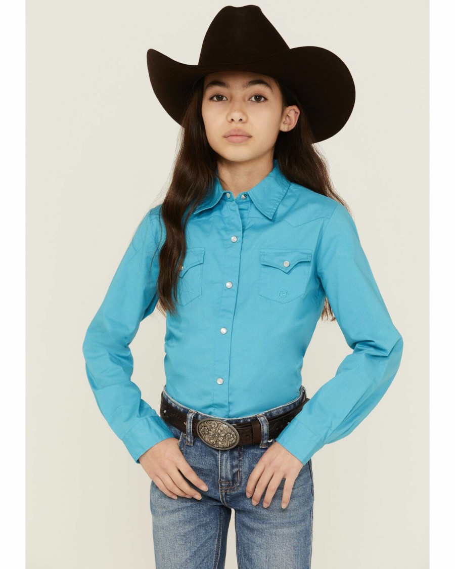 Clothing * | Roper Girls' Amarillo Long Sleeve Western Snap Shirt Discount