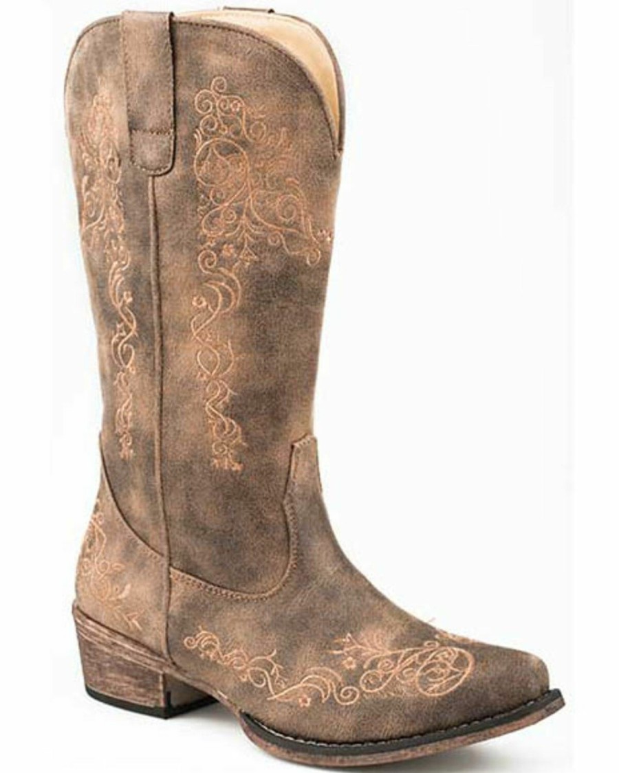 Western Boots * | Roper Women'S Vintage Brown Western Boots Snip Toe Limited Edition