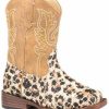 Western Boots * | Roper Toddler Girls' Glitter Leopard Western Boots Square Toe Outlet