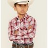 Clothing * | Roper Boys' Plaid Print Long Sleeve Shirt Sale