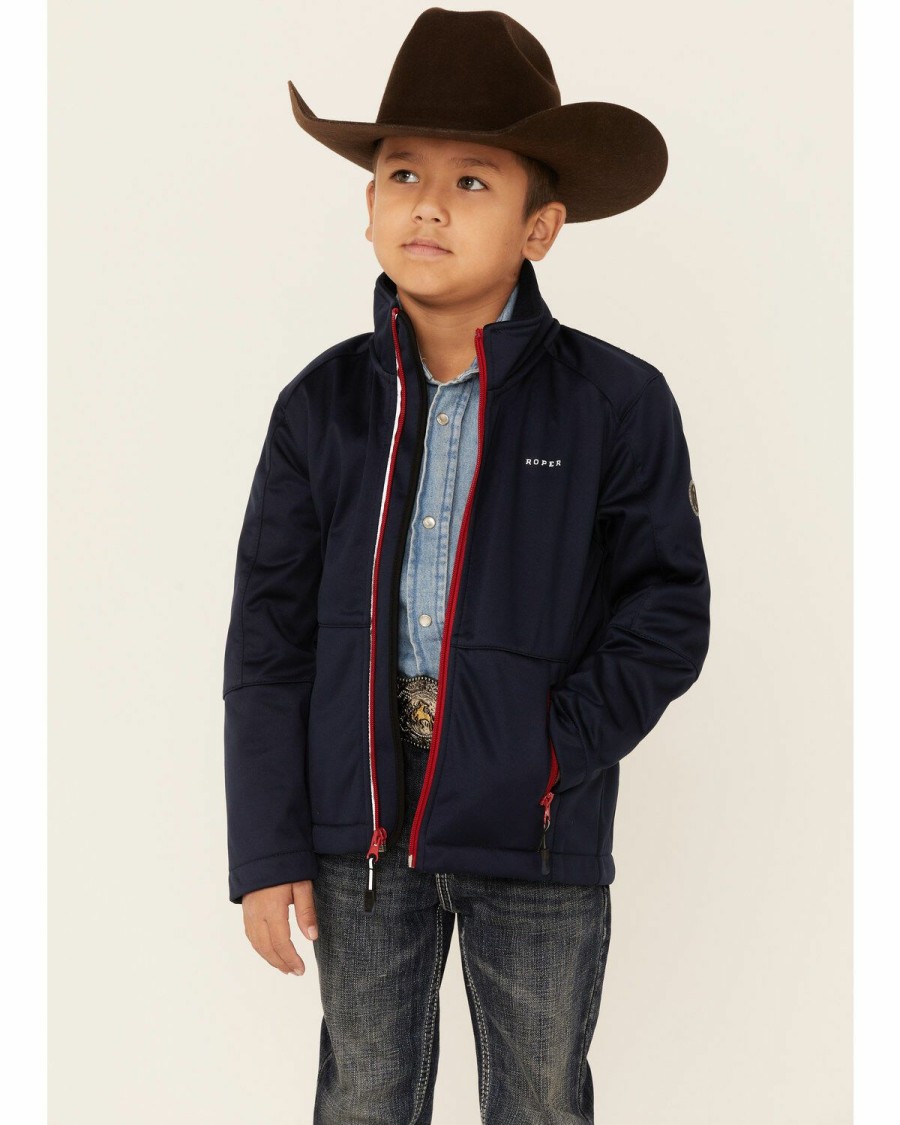 Clothing * | Roper Boys' Navy Fleece Jacket Limited Edition