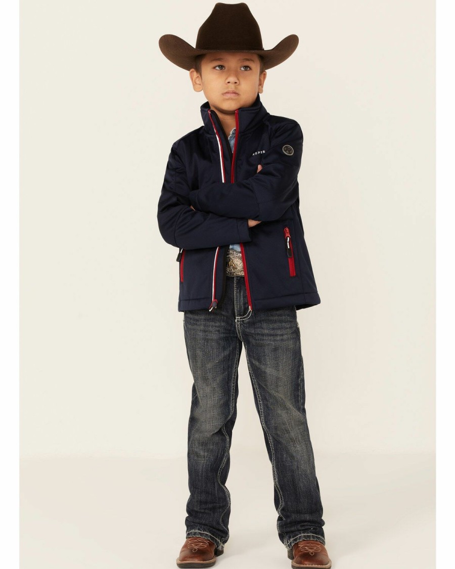 Clothing * | Roper Boys' Navy Fleece Jacket Limited Edition