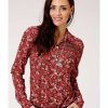 Western Shirt * | Roper Women'S Prairie Fire Long Sleeve Western Shirt Discount