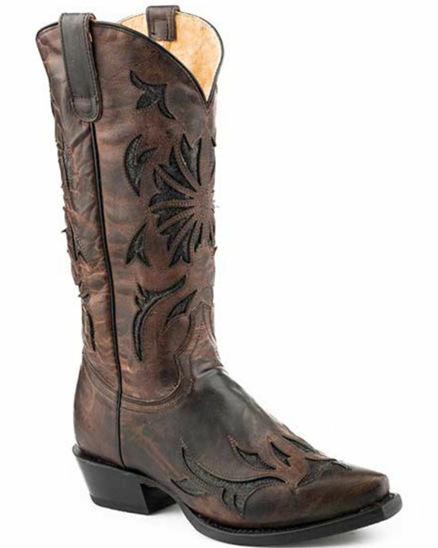 Western Boots * | Roper Women'S Burnished Inlay Western Boots Snip Toe Online