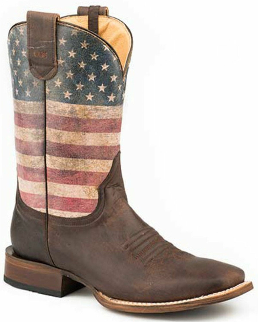 Western Boots * | Roper Men'S American Patriot Western Boots Square Toe Sale