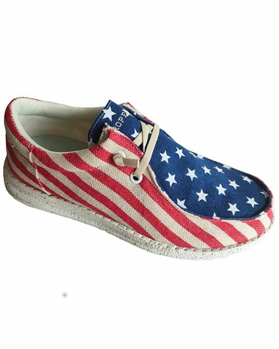 Shoes * | Roper Men'S Hang Loose Flag Print Casual Lace-Up Chukka Shoes Moc Toe Outlet