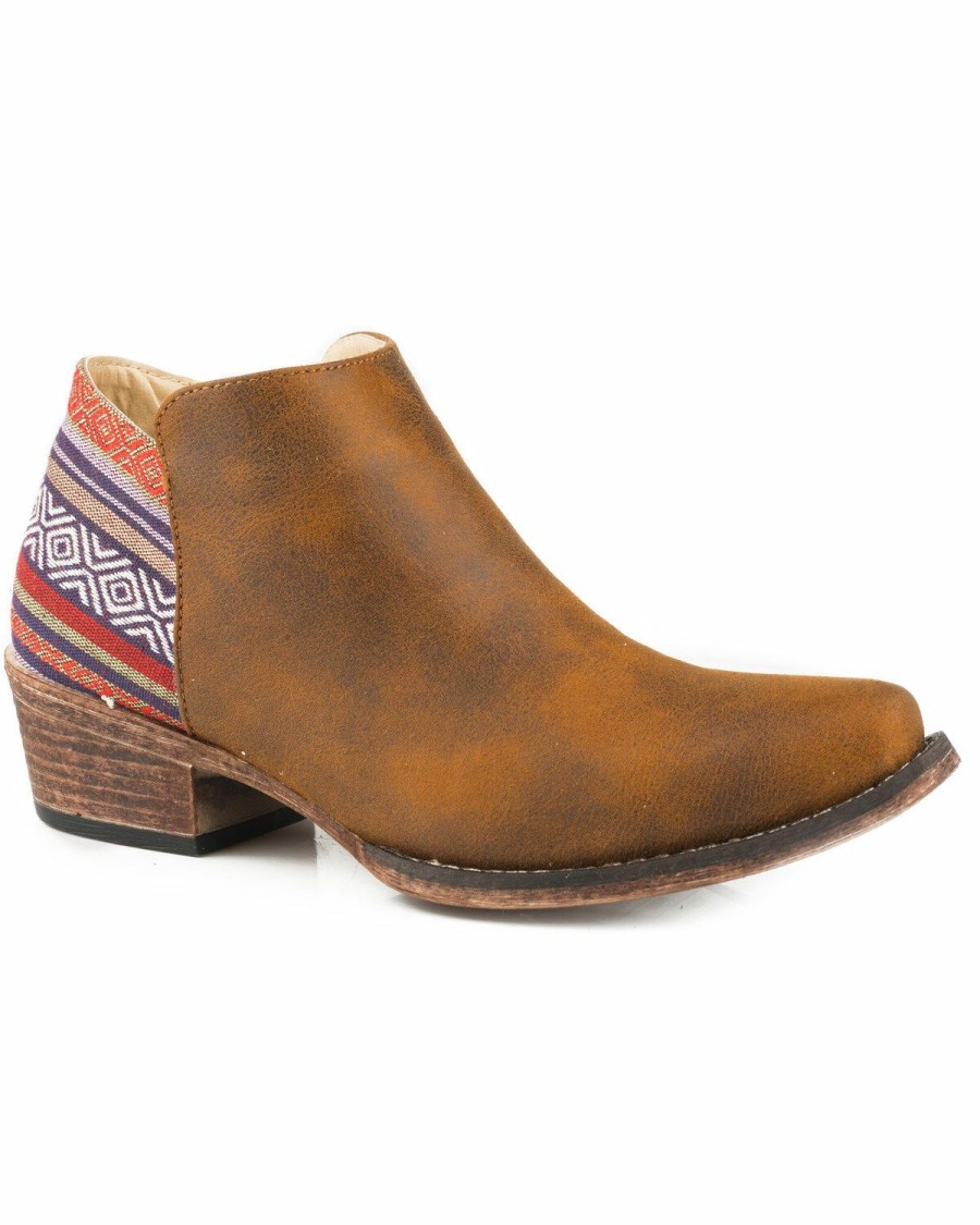 Boots * | Roper Women'S Brown Sedona Booties Snip Toe Sale