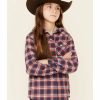 Clothing * | Roper Girls' Plaid Thermal Lined Snap-Front Hooded Jacket Online