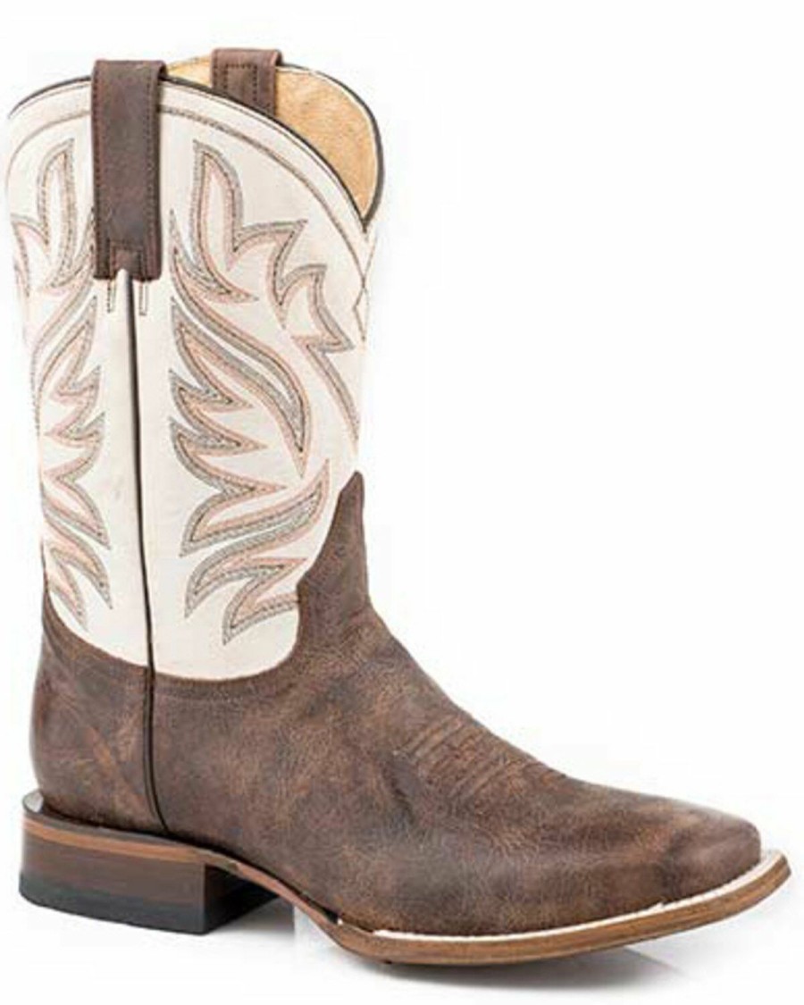 Western Boots * | Roper Men'S Brown Parker Western Boots Square Toe Outlet