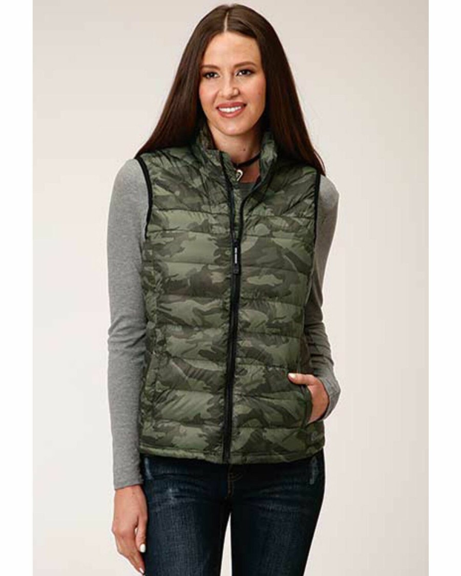 Clothing * | Roper Women'S Camo Quilted Puffer Vest Outlet