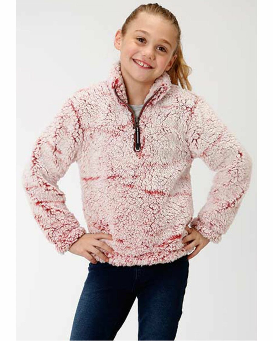 Clothing * | Roper Girls' Fuzzy Fleece Sweatshirt Outlet