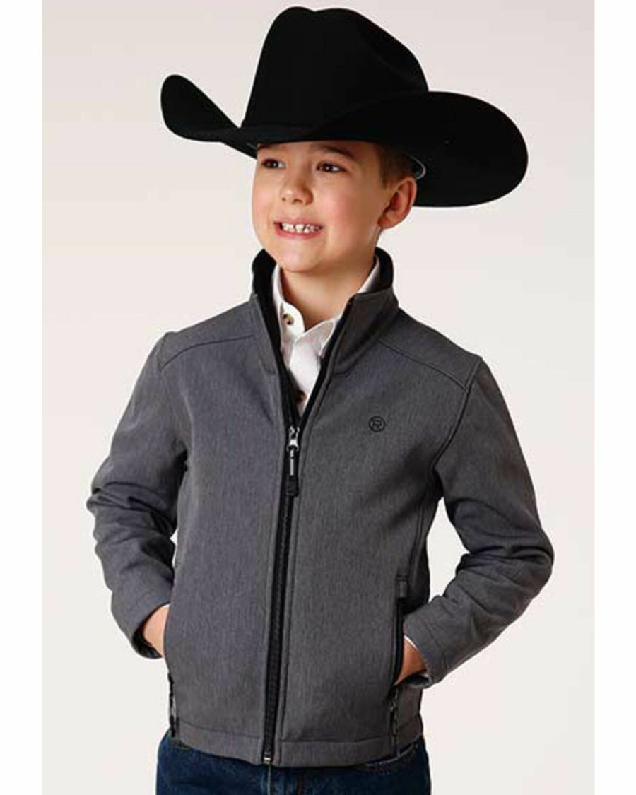 Clothing * | Roper Boys' Gray Softshell Jacket Sale