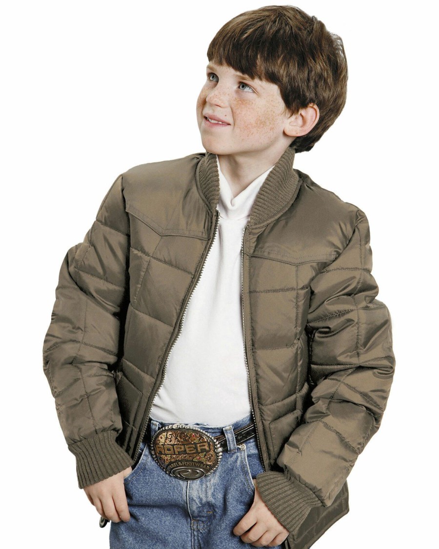 Clothing * | Roper Boys' Range Gear Quilted Nylon Jacket Outlet