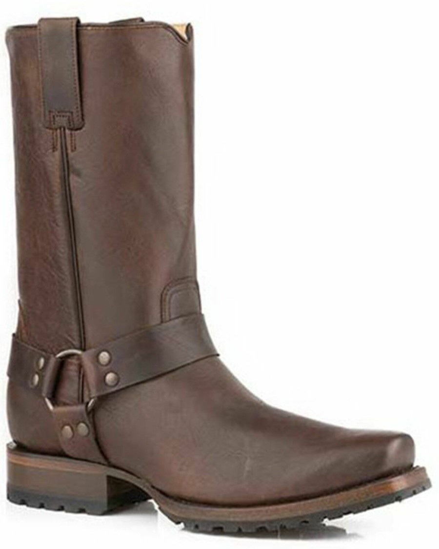 Western Boots * | Roper Men'S Brown Biker Lug Western Boots Square Toe Outlet