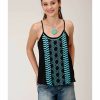 Clothing * | Roper Women'S Black Embroidered Camisole Top Outlet