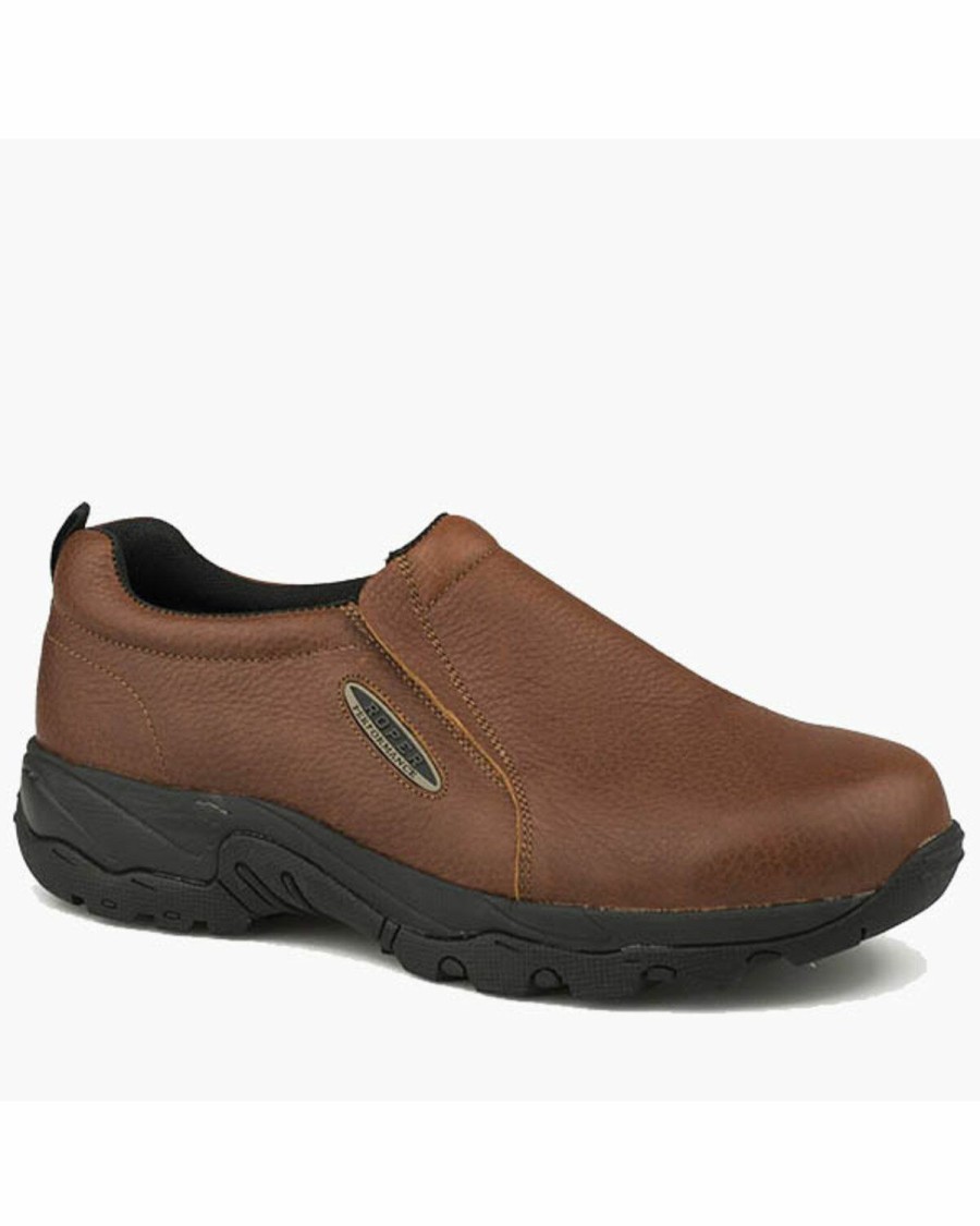 Shoes * | Roper Men'S Air Light Brown Slip-On Shoes Round Toe Outlet