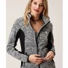 Clothing * | Roper Women'S Grey Bonded Fleece Zip Jacket Discount