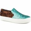 Shoes * | Roper Women'S Darcy Turquoise & Silver Reversible Sequin Slip On Shoes Round Toe Sale