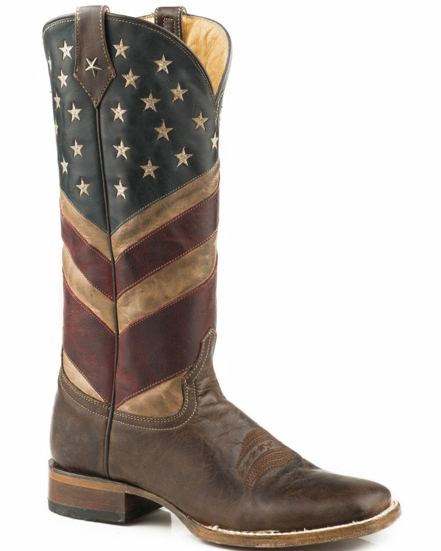 Boots * | Roper Women'S Old Glory American Flag Cowgirl Boots Square Toe Outlet