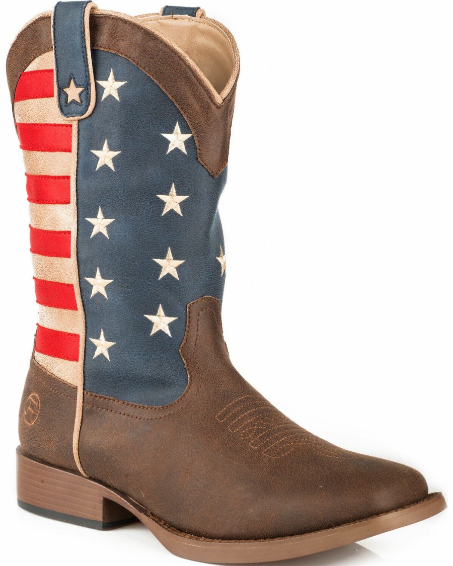 Boots * | Roper Women'S American Patriot Stars & Stripes Cowgirl Boots Square Toe Discount