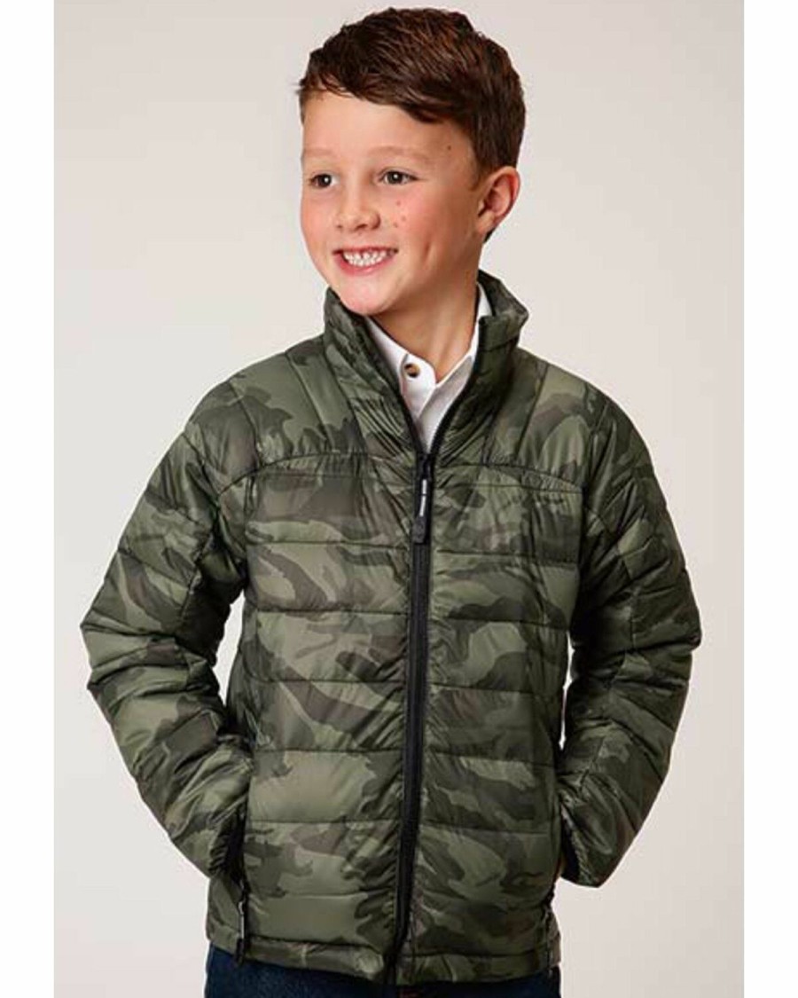 Clothing * | Roper Boys' Lightweight Quilted Camo Puffer Jacket Sale