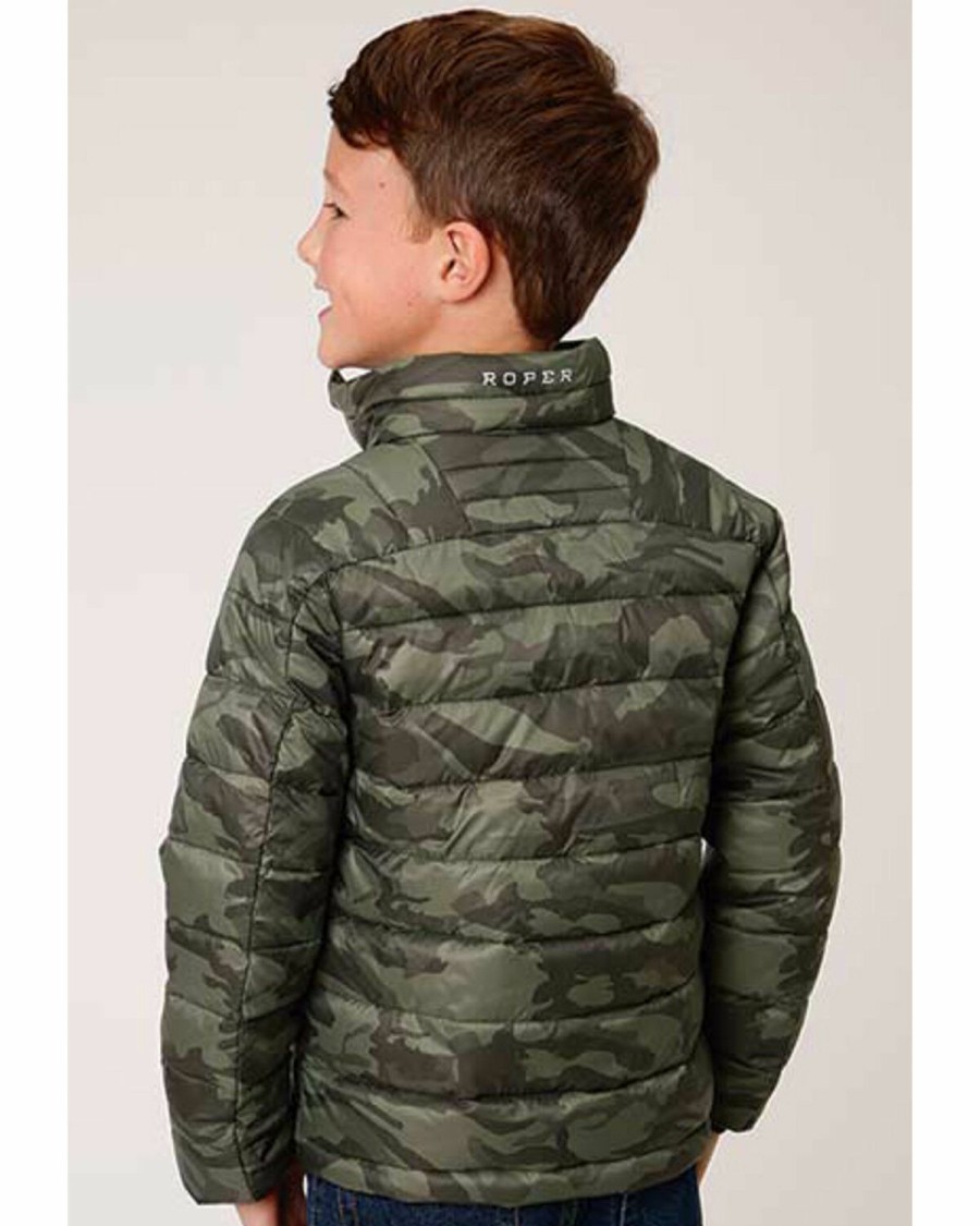 Clothing * | Roper Boys' Lightweight Quilted Camo Puffer Jacket Sale