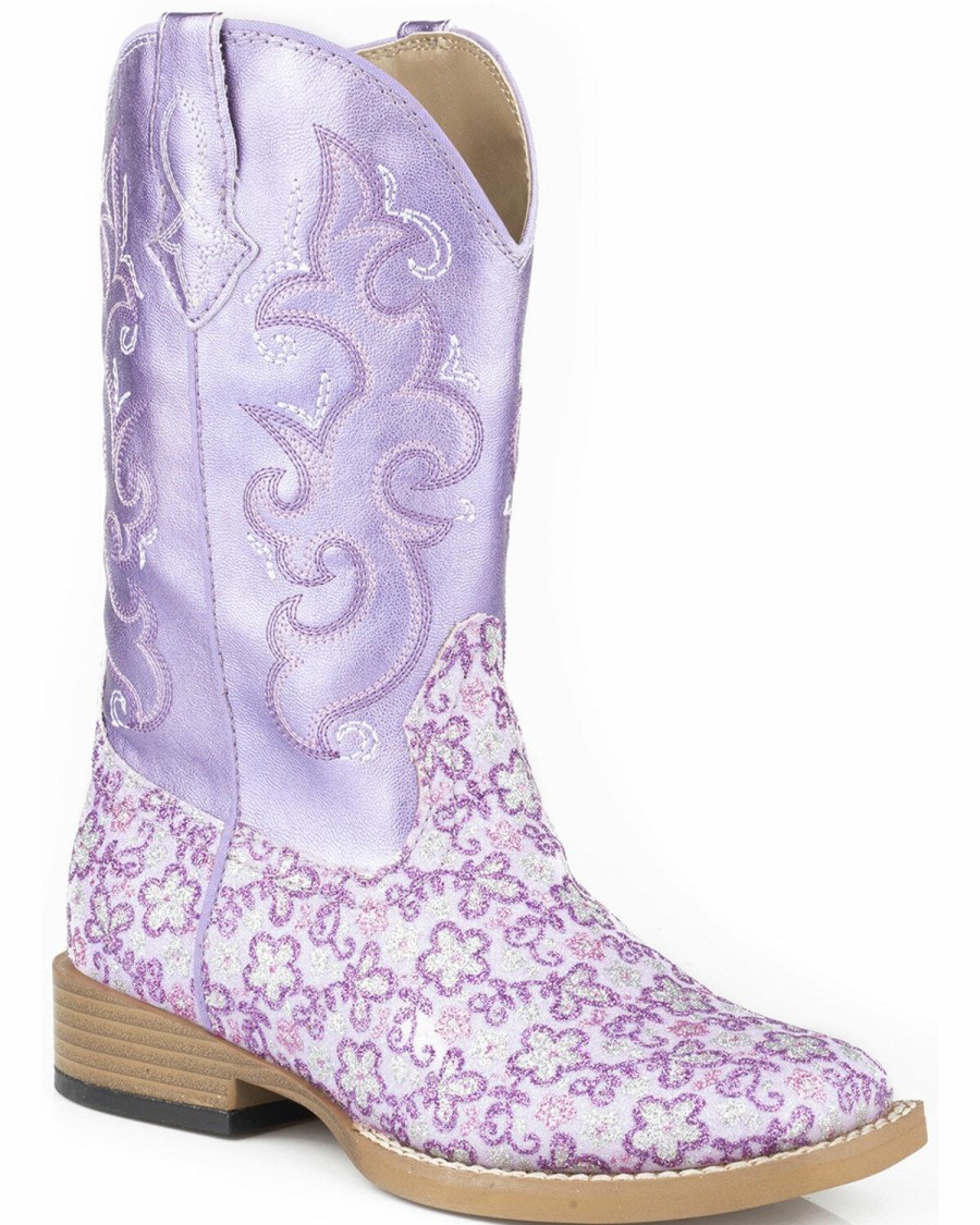 Western Boots * | Roper Kid'S Floral Glitter Western Boots Discount