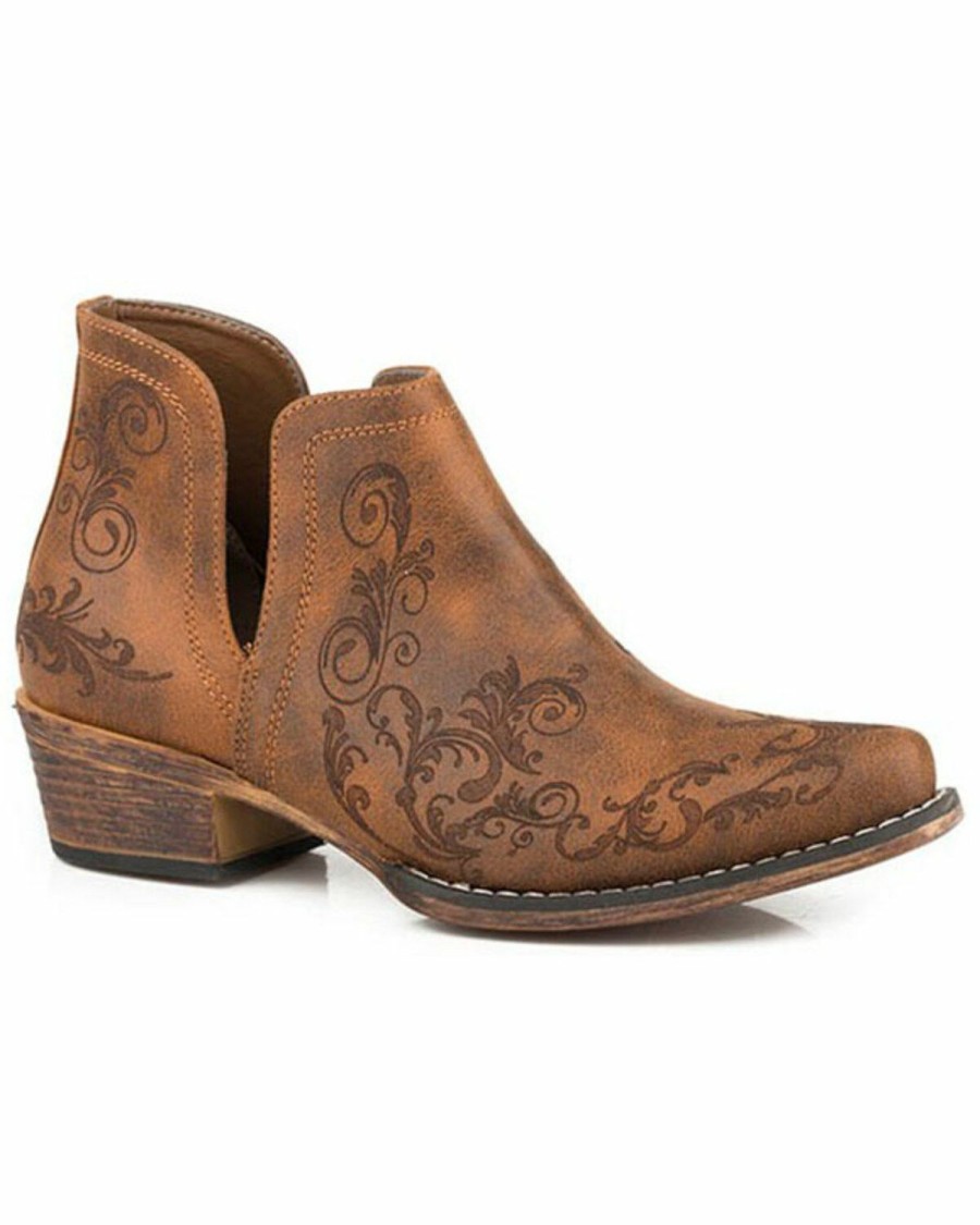 Boots * | Roper Women'S Brown Ava Fashion Booties Snip Toe Discount