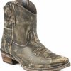 Western Boots * | Roper Women'S Distressed Snip Toe Short Western Boots Online