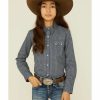 Western Shirt * | Roper Girls' Checkered Arrow Print Long Sleeve Western Shirt Discount