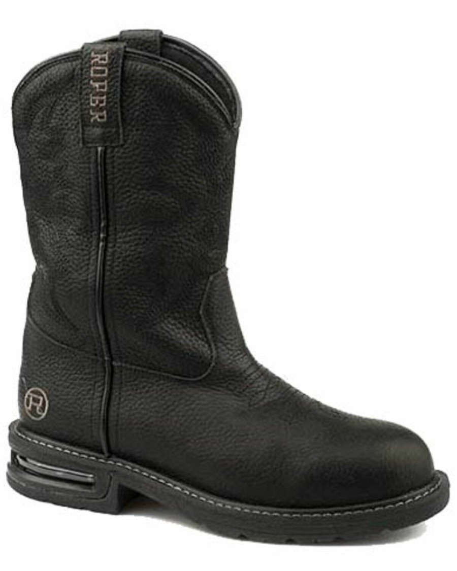 Western Boots * | Roper Men'S Worker Black Western Boots Square Toe Discount