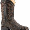 Western Boots * | Roper Men'S Criss Cross Ccs Cracked Brown Performance Leather Western Boots- Square Toe Discount