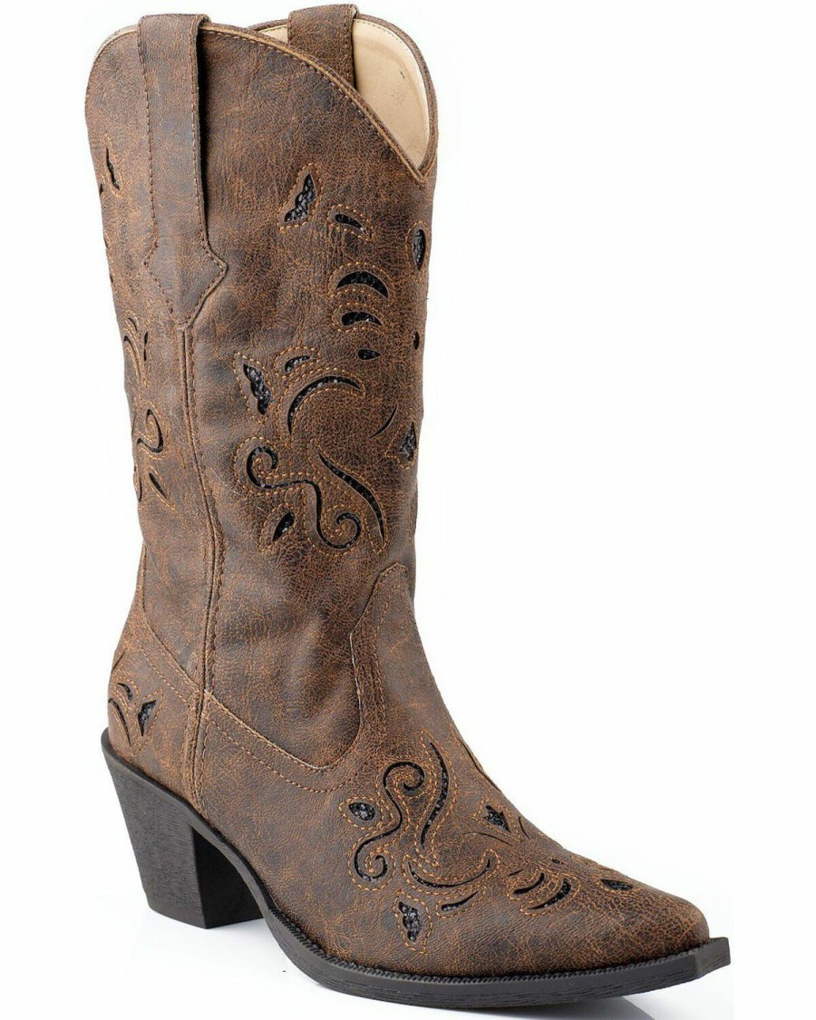 Western Boots * | Roper Women'S Glitter Underlay Western Boots Outlet