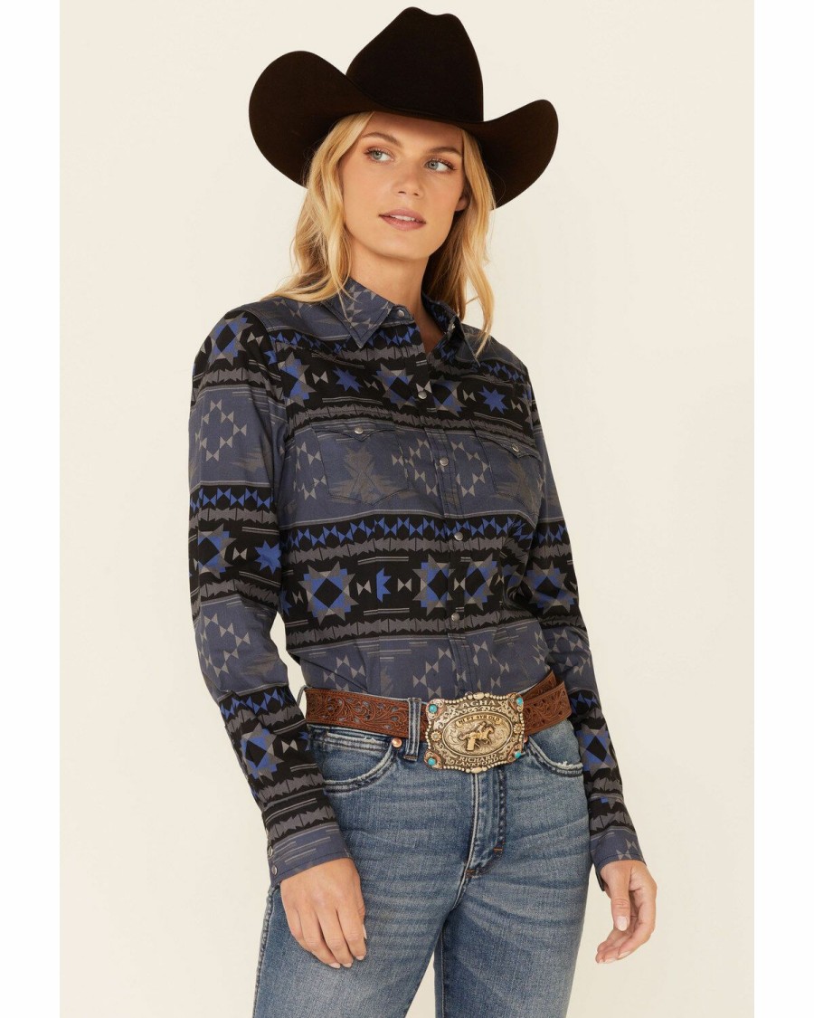 Clothing * | Roper Women'S Eagle Southwestern Print Long Sleeve Snap Western Core Shirt Limited Edition