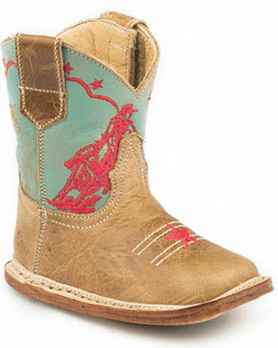 Western Boots * | Roper Infant Girls' Rodeo Embroidery Western Boots Square Toe Discount